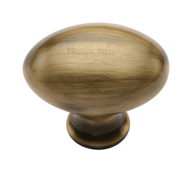 Heritage C114 Antique Brass Oval Cabinet Knobs