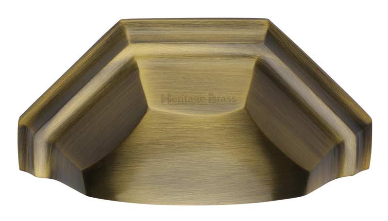 Heritage C2768 Antique Brass Shaped Drawer Pull 104mm