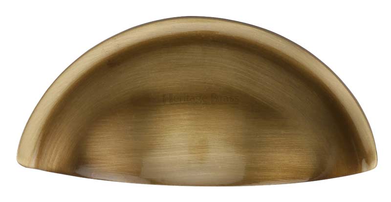 Heritage C2760 Antique Brass Half Moon Drawer Pull 85mm