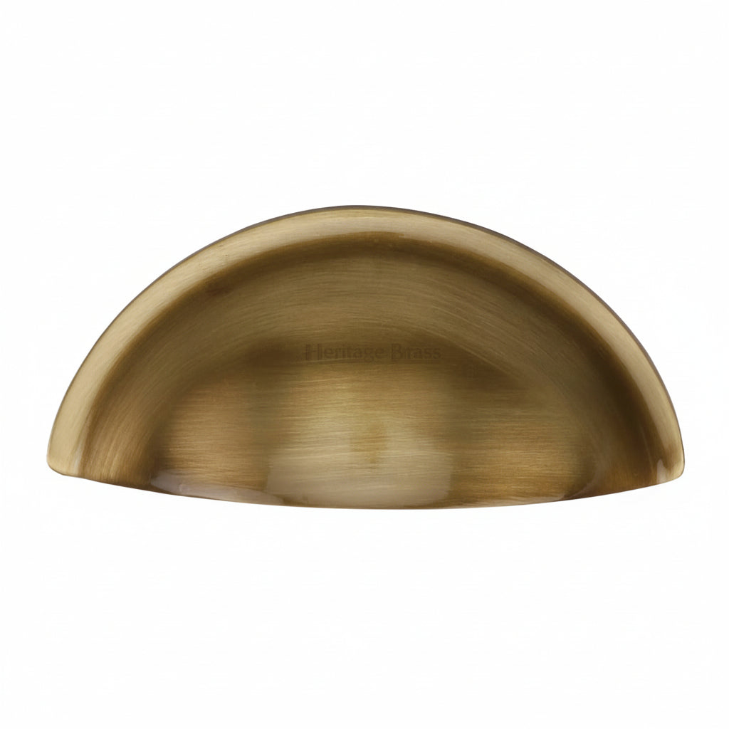 Heritage C2760 Antique Brass Half Moon Drawer Pull 85mm