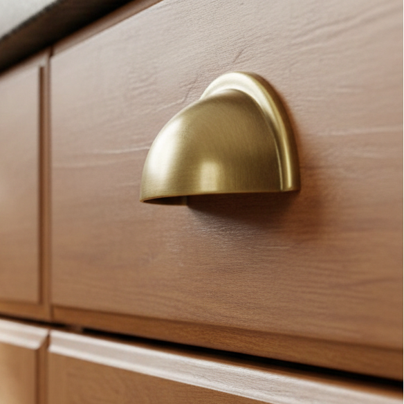 Heritage C2760 Antique Brass Half Moon Drawer Pull 85mm