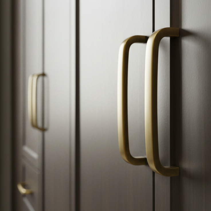 Heritage C1800 Antique Brass D Shaped Cabinet Handle