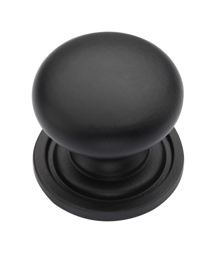 Heritage Matt Black Victorian Cabinet Knob C2240