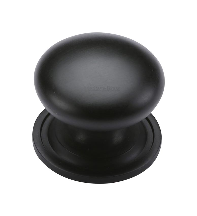 Heritage Matt Black Victorian Cabinet Knob C2240