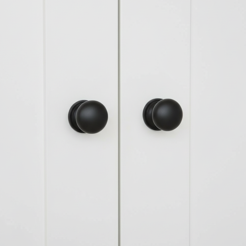 Heritage Matt Black Victorian Cabinet Knob C2240