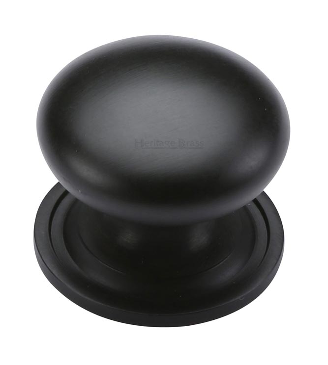 Heritage Matt Black Victorian Cabinet Knob C2240