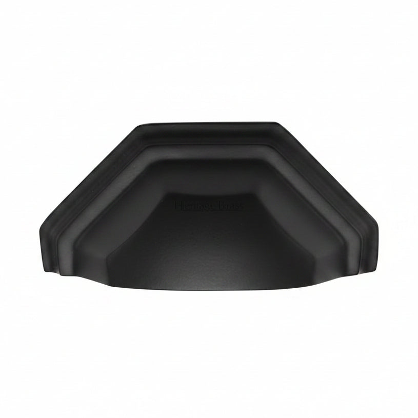 Heritage Matt Black Deco Cabinet Drawer Pull C2768