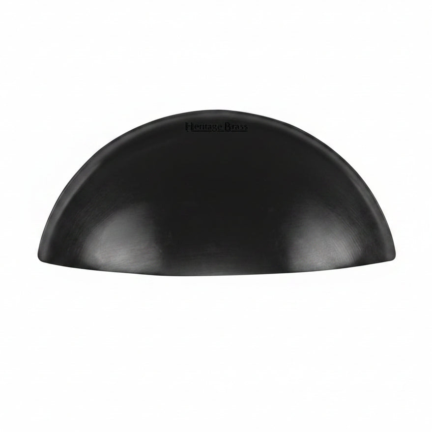 Heritage Half Moon Matt Black Drawer Pull C2760