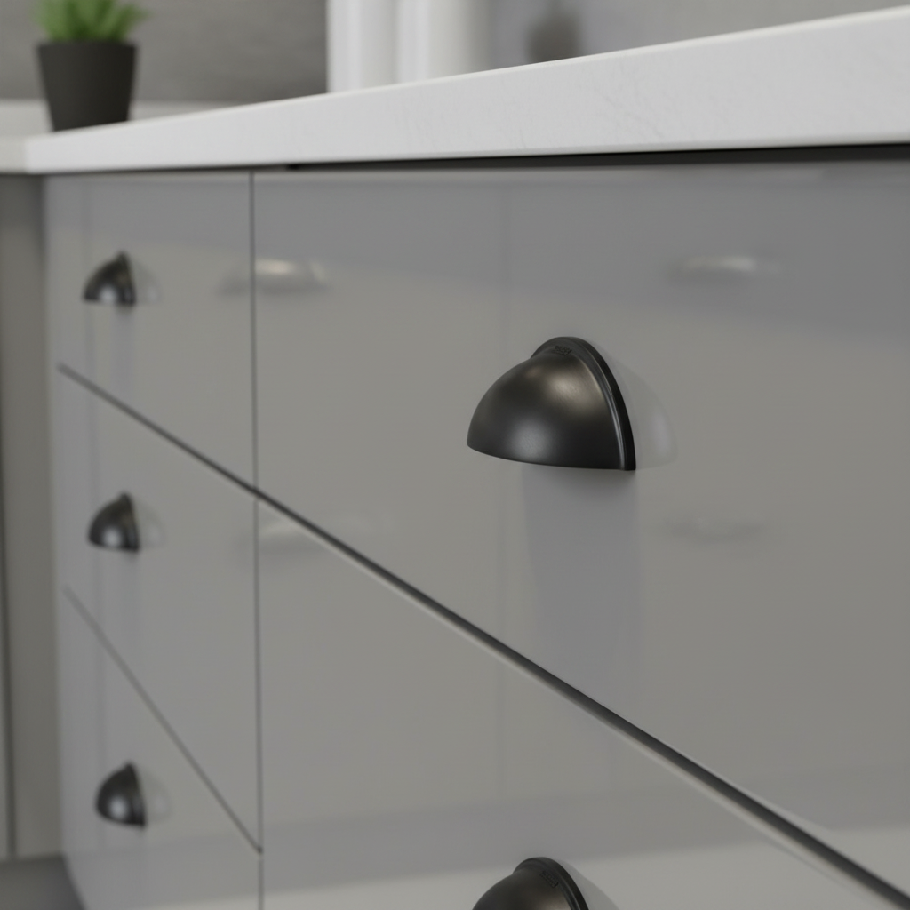 Heritage Half Moon Matt Black Drawer Pull C2760