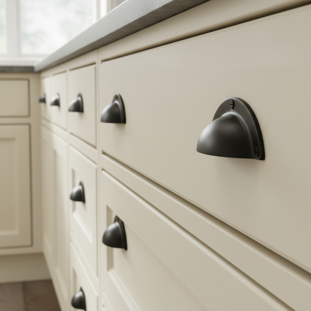 Heritage Matt Black Traditional Drawer Pull C1700