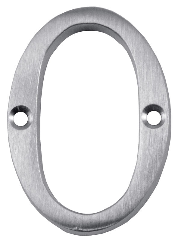 Satin Chrome Screw Fixed Front Door Numbers 0-9 51mm C1567