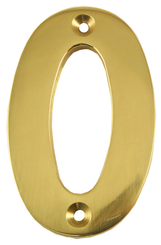 Polished Brass  Face Fixed Front Door Numbers 0-9 3in (76mm) C1566