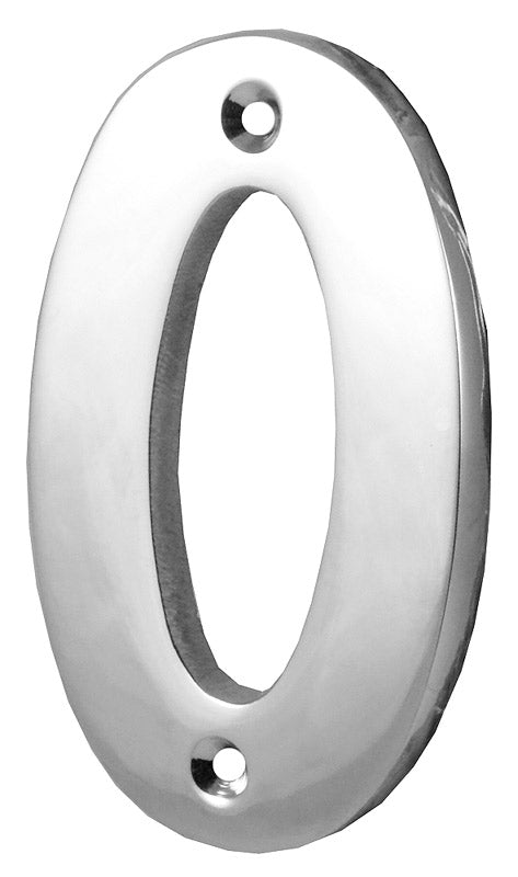 Polished Chrome Surface Fixed Front Door Numbers 0-9 76mm C1566