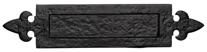 Black Antique Iron Tudor Fleur de Lys Letter Box 14.5x3in (362x89mm)