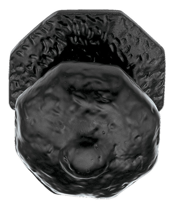 Black Antique Iron Tudor Octagonal Front Door Knob 64mm