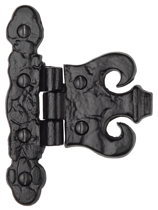Black Antique Iron Tudor Fancy Coronet Hinge 82mm In Pairs