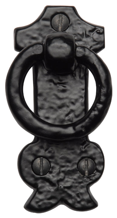 Black Antique Iron Tudor Decorative Cupboard Ring Pull 80x35mm