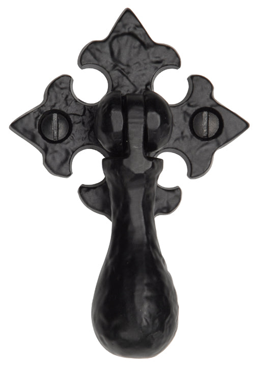 Black Antique Iron Tudor Drop Handle Cupboard Pull 56mm