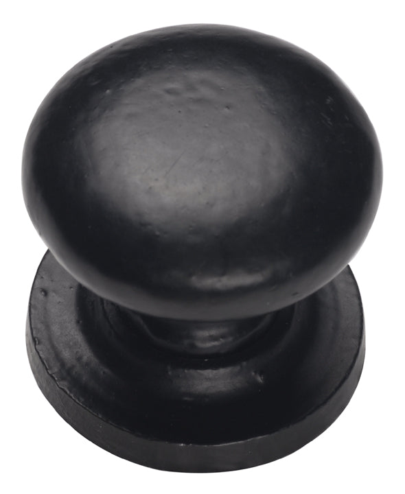 Black Antique Iron Tudor Round Cupboard Knob