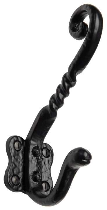 Black Antique Iron Tudor Decorative Hat and Coat Hook 152mm
