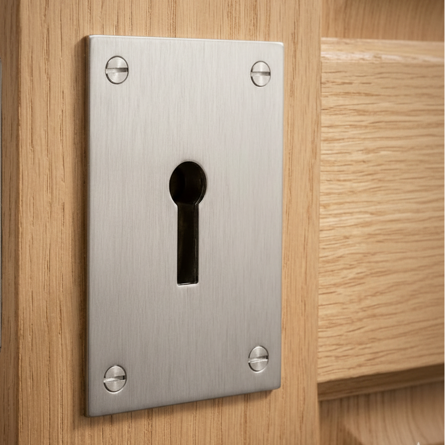 Door Escutcheon Satin Chrome 65.5x47.6mm