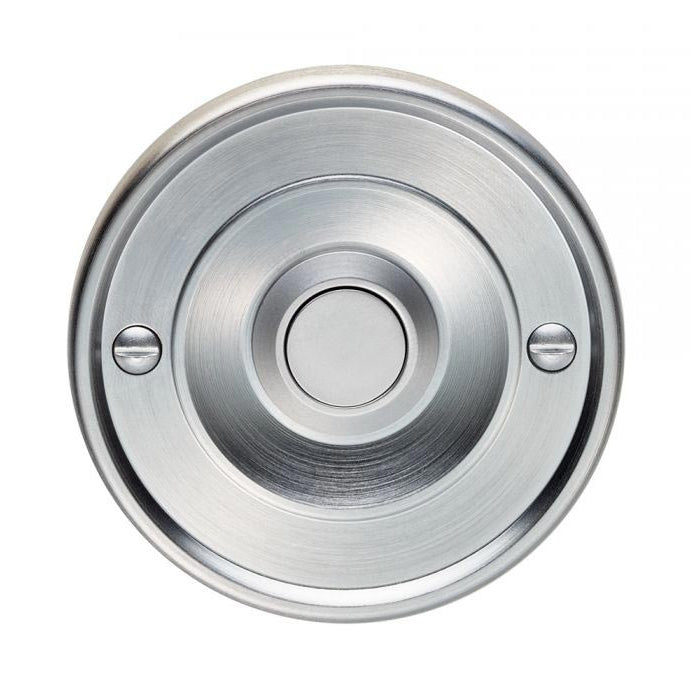 Satin Chrome Circular Bell Push 64mm