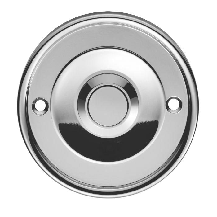 Polished Chrome Circular Bell Push 64mm