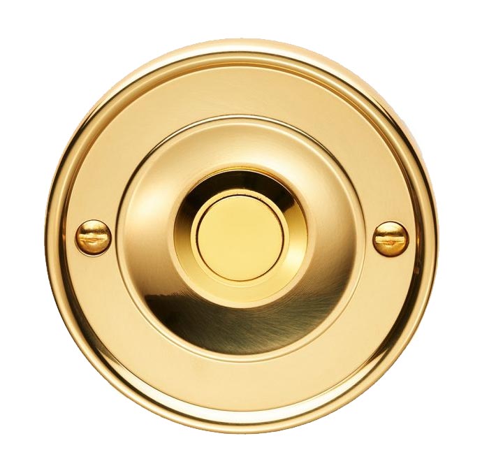 Polished Brass Circular Bell Push 64mm