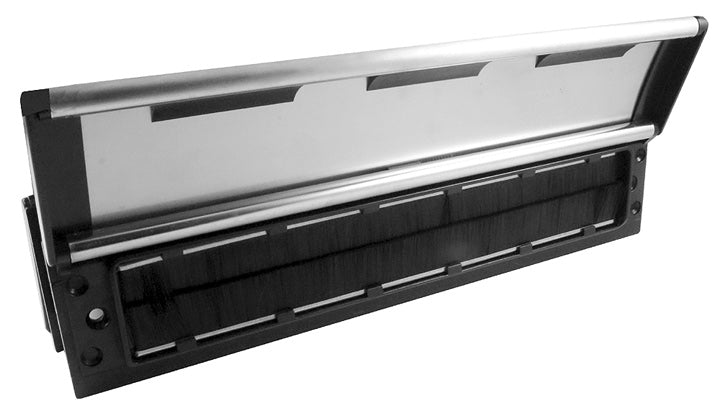Satin Stainless Slim Telescopic uPVC Letter Plate 300x70mm