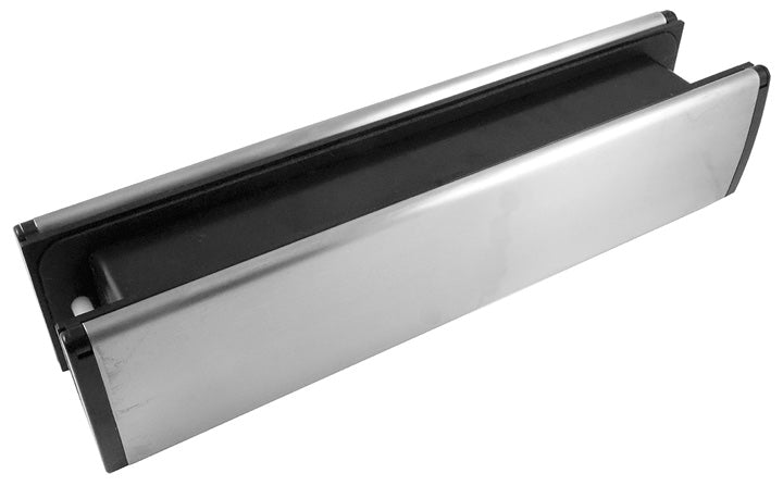 Satin Stainless Slim Telescopic uPVC Letter Plate 300x70mm