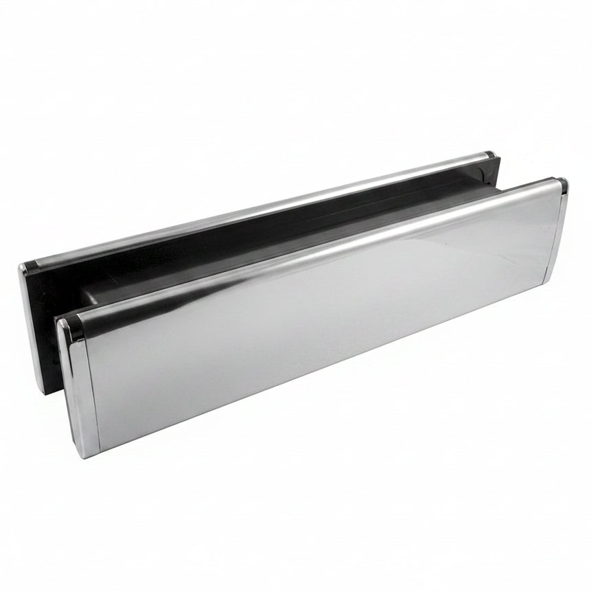 Polished Stainless Slim Telescopic uPVC Letter Plate 300x70mm