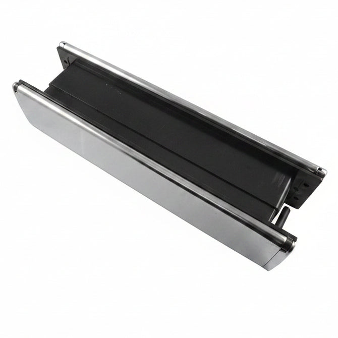 Polished Stainless Slim Telescopic uPVC Letter Plate 300x70mm