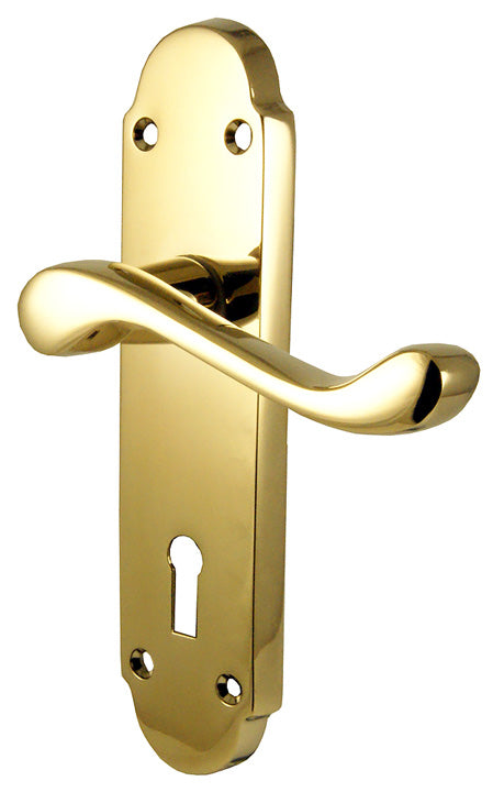 PVD None Tarnish Brass Oakley Keyhole Door Handles