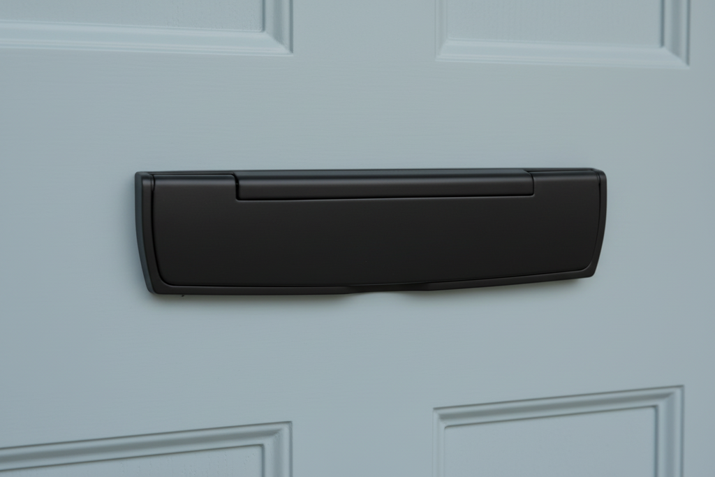 Hoppe Black Telescopic uPVC Letter Plate 310x76mm