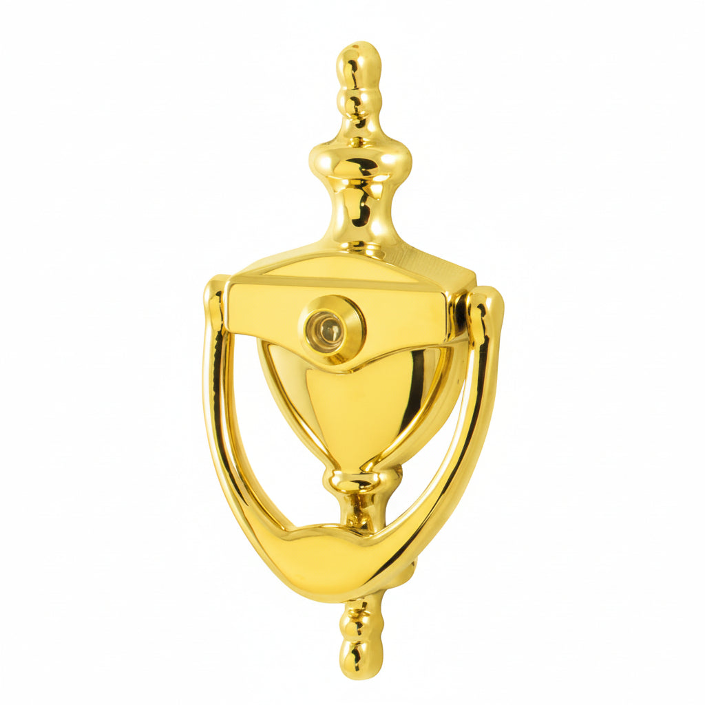 Hoppe Polished Brass Traditional Spyhole Urn uPVC Door Knocker