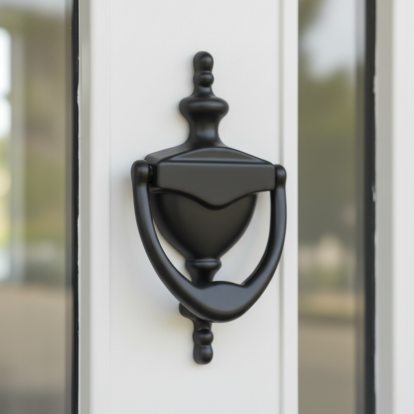 Hoppe Black Traditional Urn Door Knocker