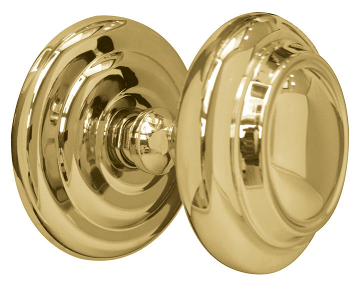 Sloane Polished Brass Centre Door Knob 102mm