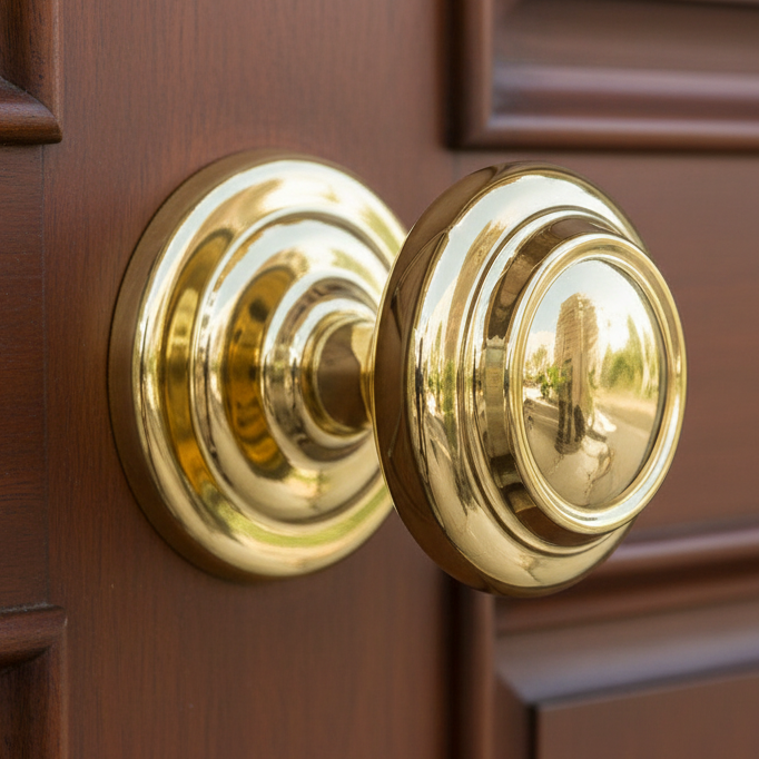 Sloane Polished Brass Centre Door Knob 102mm