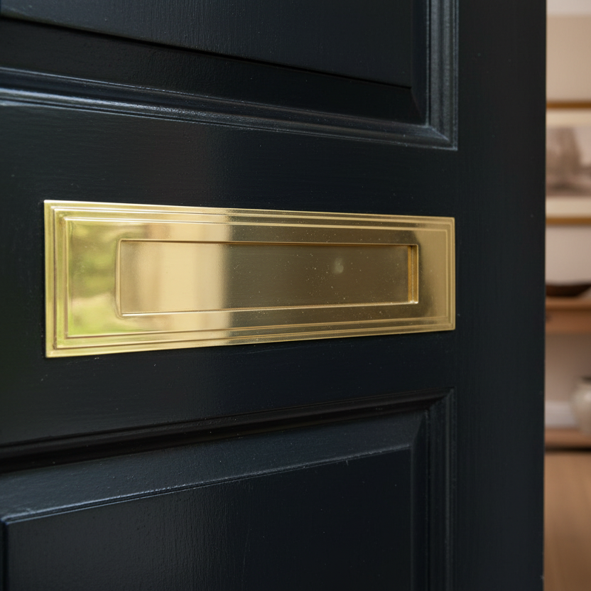 Brass Horizontal Edwardian Letter Plate 282x89mm