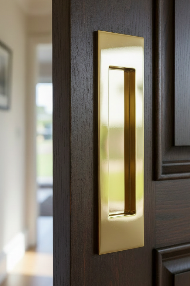 Brass Vertical Victorian Letter Plate 229x67mm