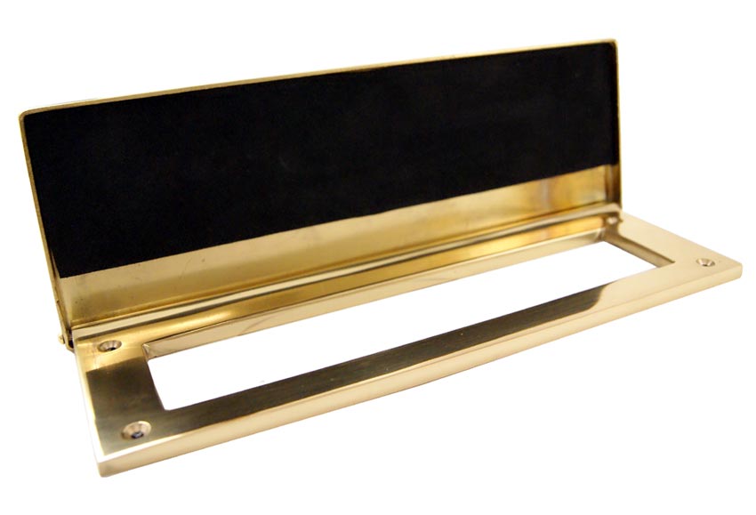 Polished Brass Internal Tidy with Draught Excluder 260x88mm