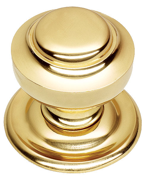 Brass Tiered Centre Door Knob 76mm