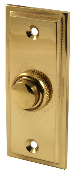 Polished Brass Stepped Bell Push 76x32mm