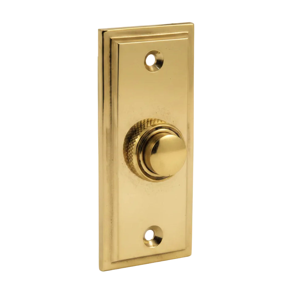 Unlacquered Brass Stepped Bell Push 74x32mm