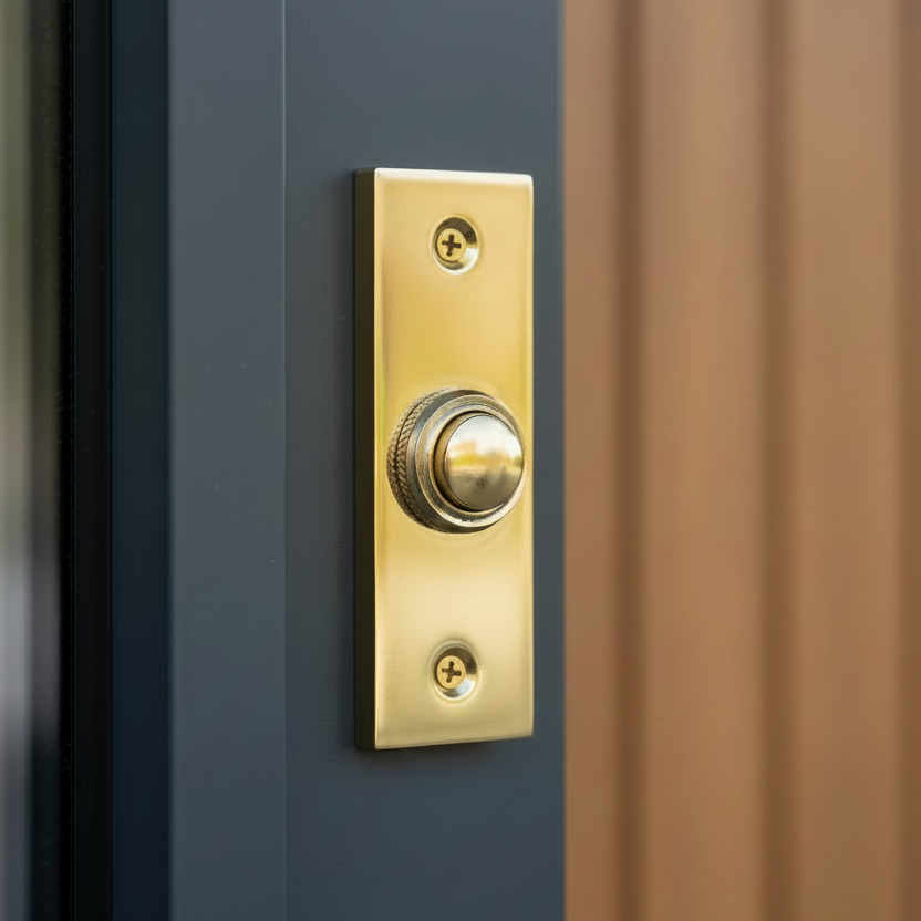 Polished Brass Profile Bell Push 73x23mm