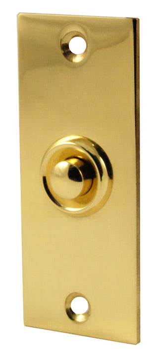 Polished Brass Flat Bell Push 76x32mm