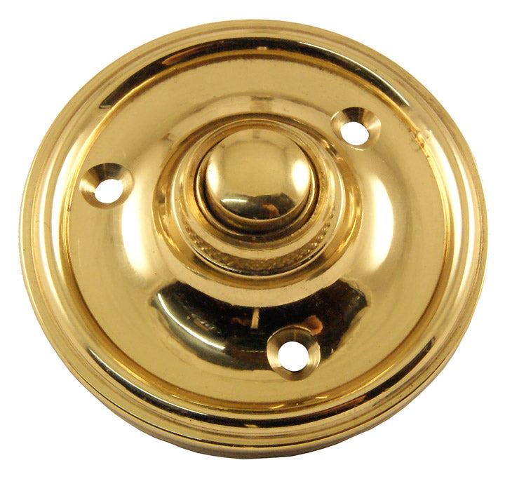 Polished Brass Circular Bell Push 60mm