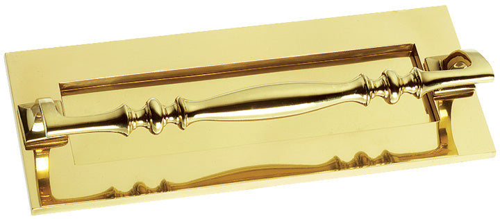 Polished Brass Grab Handle Letter Plate 254x102mm