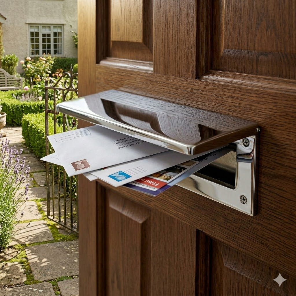 Polished Chrome Internal Tidy with Draught Excluder 260x88mm
