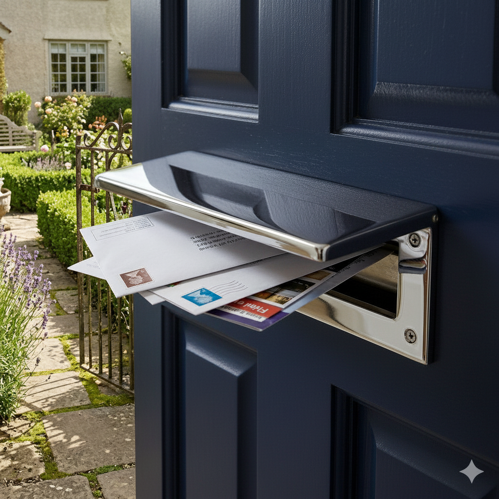 Polished Chrome Internal Tidy with Draught Excluder 310x113mm